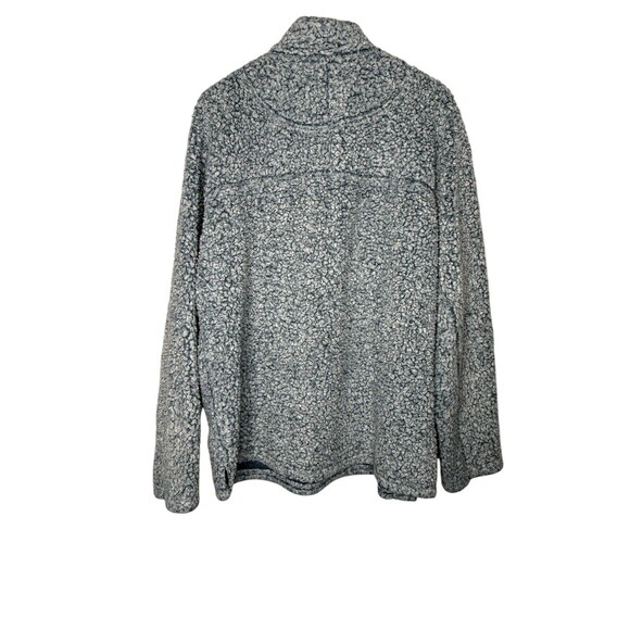 True Grit Pullover Sweater Mens 2XL Blue Fuzzy Quarter Zip Sherpa Fleece Cozy - Picture 2 of 8
